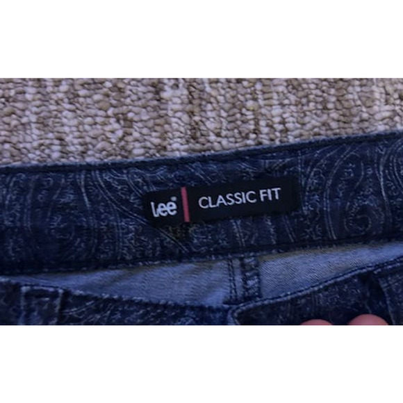 Women's LEE Classic Fit Size 14 Jeans Blue Fashion Print - Picture 5 of 7